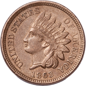 1863 Indian Head Cent, Variety 2, Copper-Nickel BL58 Main Image