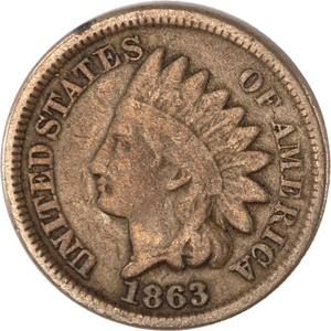 1863 Indian Head Cent, Variety 2, Copper-Nickel Main Image