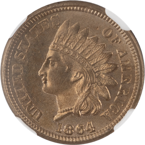 1864 Indian Head Cent, Variety 2 Main Image