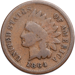 1864 Indian Head Cent, Variety 3, Bronze G Main Image