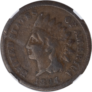 1864L Ind Hd Cent w/L Showing NGC   VG8 Main Image