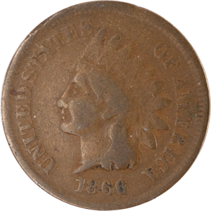 1866 Indian Head Cent ANACS         G-4 Main Image