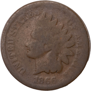 1866 Indian Head Cent, Variety 3, Bronze CIRC Main Image