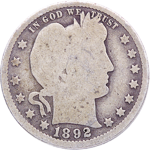 1892 Barber Silver Quarter G Main Image