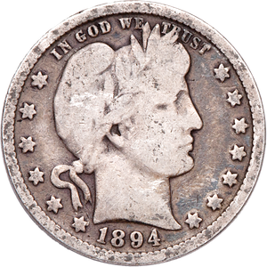 1894 Barber Silver Quarter Main Image