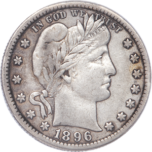 1896-S Barber Silver Quarter Main Image