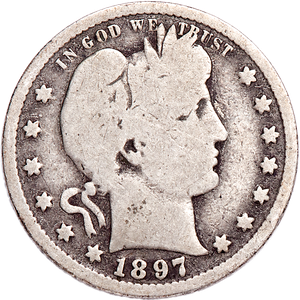 1897-S Barber Silver Quarter Main Image