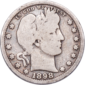 1898 Barber Silver Quarter CIRC Main Image