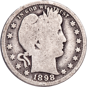 1898 Barber Silver Quarter Main Image