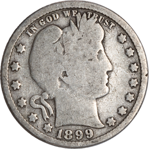 1899 Barber Silver Quarter CIRC Main Image