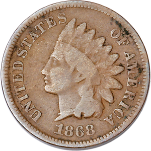 1868 Indian Head Cent, Variety 3, Bronze G Main Image