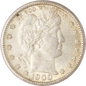 1900-S Barber Silver Quarter BL58 Main Image