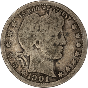 1901 Barber Silver Quarter G Main Image
