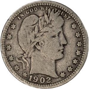 1902 Barber Silver Quarter G Main Image