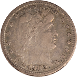 1902 Barber Silver Quarter          XFAU Main Image