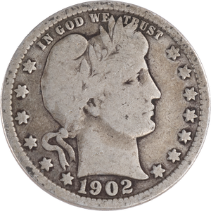 1902 Barber Silver Quarter Main Image
