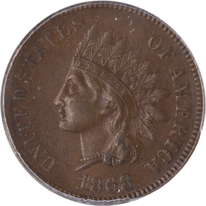 1868 Indian Head Cent ANACS         AU55 Main Image