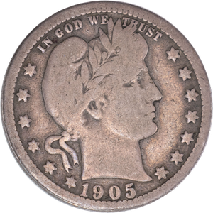 1905 Barber Silver Quarter Main Image