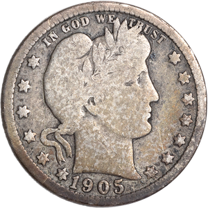 1905-O Barber Silver Quarter G Main Image