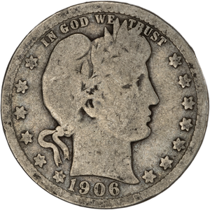 1906 Barber Silver Quarter G Main Image