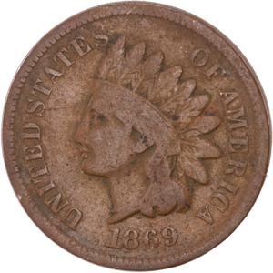 1869 Indian Head Cent, Variety 3, Bronze CIRC Main Image