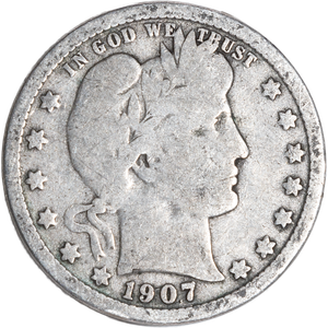 Quarter Dollar - Barber - 1907-O CIRC Main Image