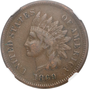 1869 Indian Head Cent NGC           VF35 Main Image