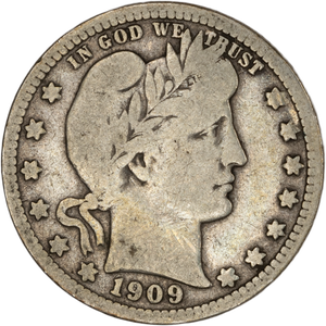 Quarter Dollar - Barber - 1909 VG#2 Main Image