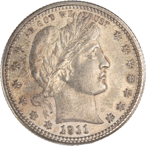 1911 Barber Silver Quarter Main Image
