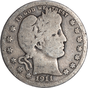 Quarter Dollar - Barber - 1911 CIRC Main Image