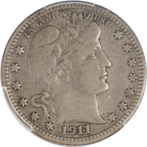 1911-D Barber Silver Quarter Main Image
