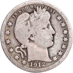 Quarter Dollar - Barber - 1912 CIRC Main Image