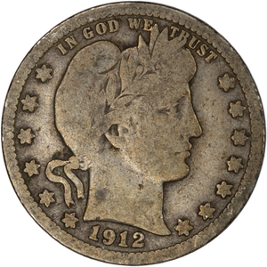 Quarter Dollar - Barber - 1912-S G Main Image