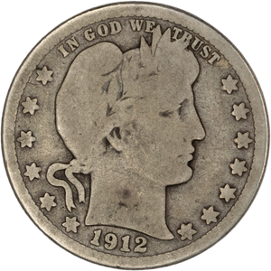 Quarter Dollar - Barber - 1912-S CIRC Main Image