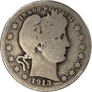 1913 Barber Silver Quarter Main Image