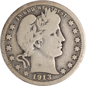 1913 Barber Silver Quarter Main Image