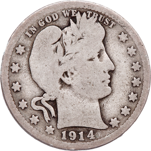 Quarter Dollar - Barber - 1914 CIRC Main Image