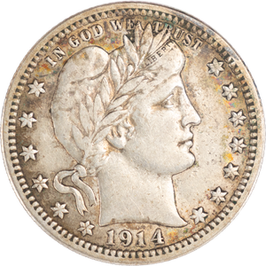 1914 Barber Silver Quarter          VX#2 Main Image