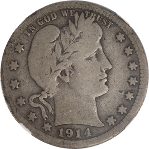1914-S Barber Silver Quarter Main Image