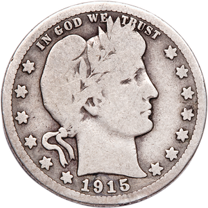 1915 Barber Silver Quarter Main Image