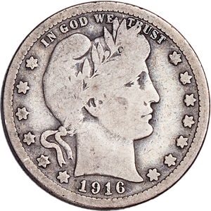 1916 Barber Silver Quarter Main Image