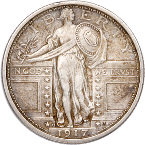 1917-D Standing Liberty Silver Quarter, Variety 1 Main Image
