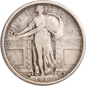 1917-S Standing Liberty Quarter, Type 1 VF Main Image