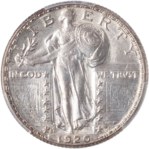1920-S Std Lib Silver 25C PCGS      MS64 Main Image
