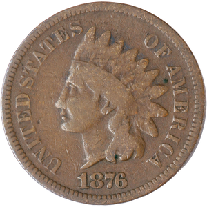 1876 Indian Head Cent, Variety 3, Bronze G Main Image