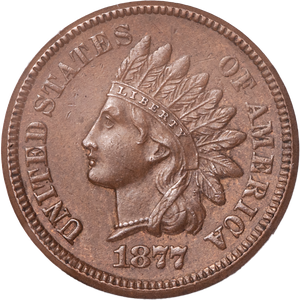 1877 Indian Head Cent, Variety 3, Bronze Main Image