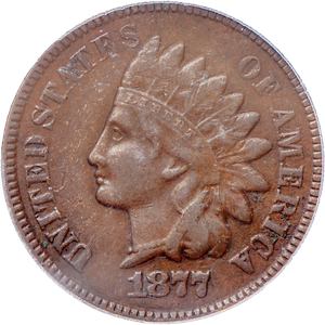 1877 Indian Head Cent, Variety 3, Bronze Main Image