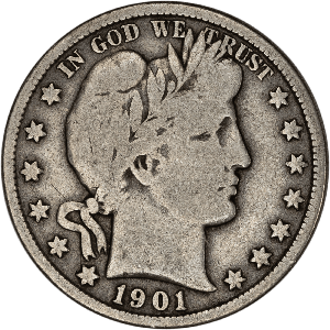 1901 Barber Half Dollar VG Main Image