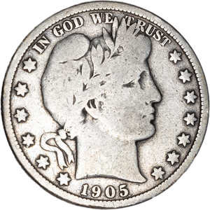 1905 Barber Silver Half Dollar Main Image