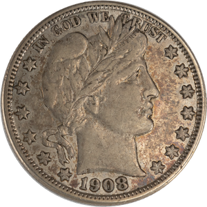 1908-D Barber Silver Half Dollar Main Image
